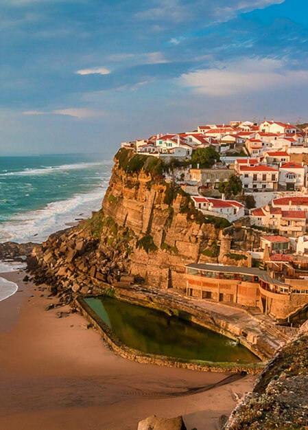 Clifftop village of Azenhas do Mar above the Atlantic coast of Portugal