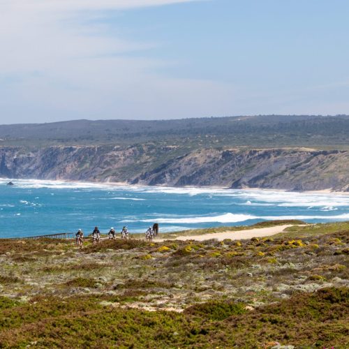 Atlantic beach and clifftops in the western Algarve on the Algarve East to West motorcycle tour
