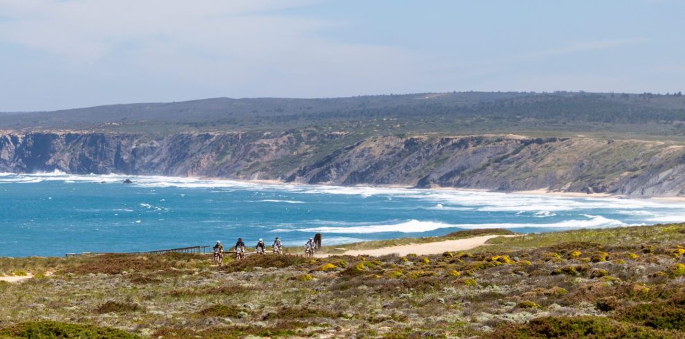 Atlantic beach and clifftops in the western Algarve on the Algarve East to West motorcycle tour