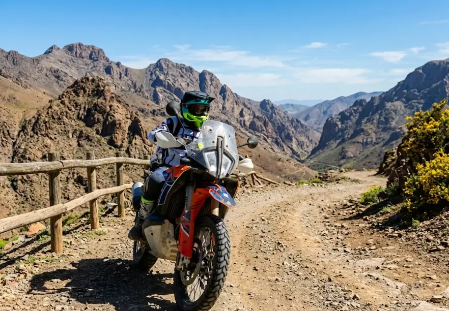 motorcycle riding in the mountains
