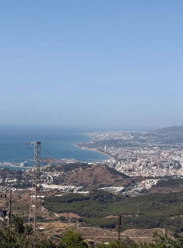 View from the hills over a coastal city on the Mediterranean in southern Spain